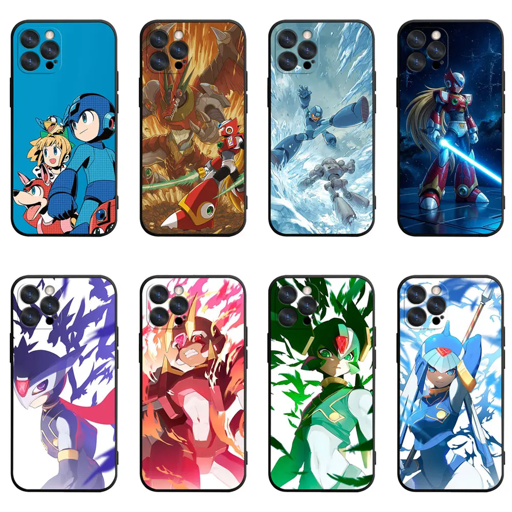 Mega Man (Rockman) Phone Case, Four-Corner Shockproof Lens Bumper Cover Compatible With iPhone 11/12/13/14/15/16/17 & Samsung Galaxy S23/S24/S25/S26.
