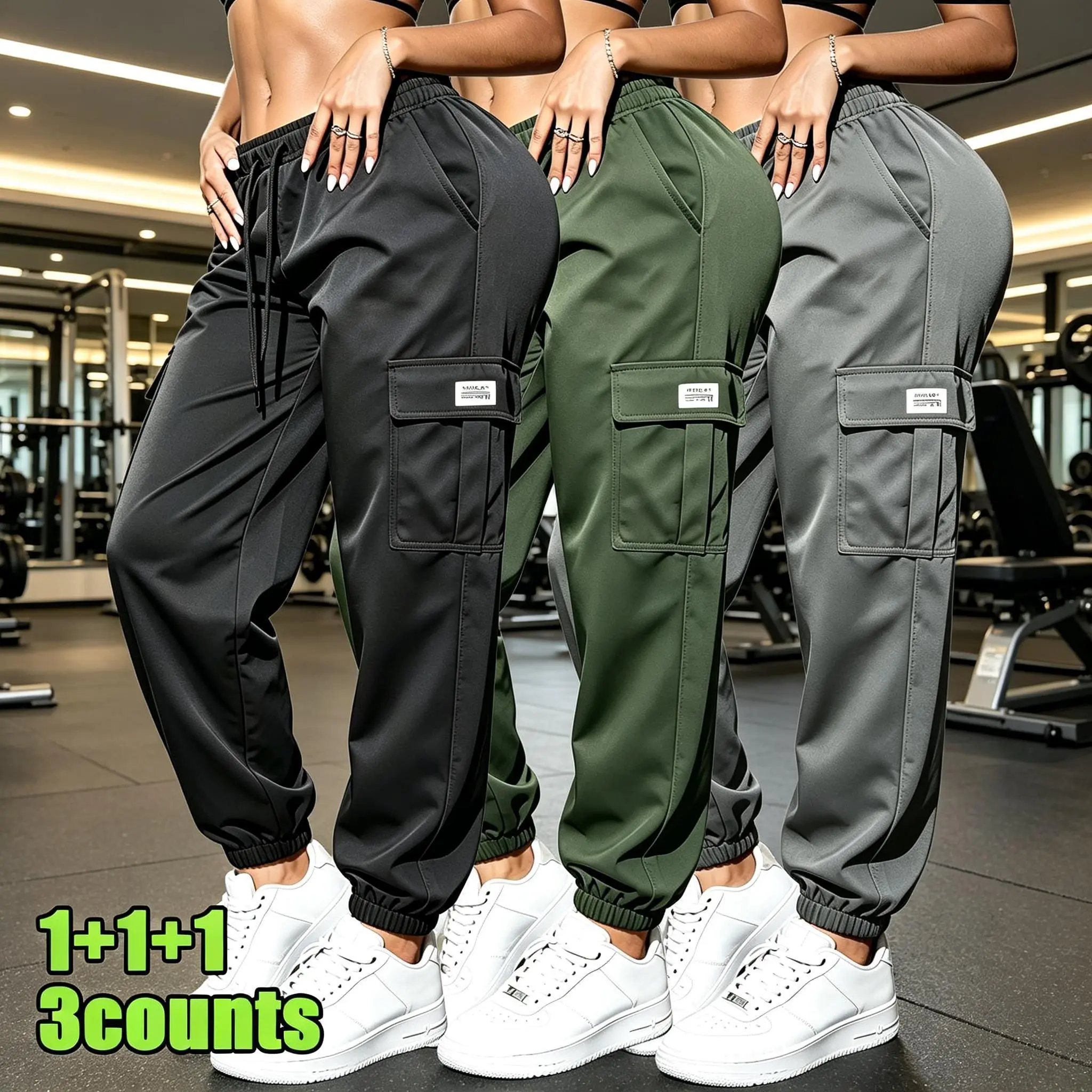 Men's Solid-Colored Cargo Jogger Pants, Lightweight Breathable Fabric, Adjustable Drawstring Waist, Roomy Functional Pockets, Ribbed Cuff Edge, Tapered Modern Cut, Versatile Athleisure Outfits for Street Style & Athletic Sports
