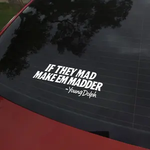 1 piece of "If they're unhappy, make them even more unhappy" self-adhesive car sticker, available in multiple colors, waterproof and sunproof; suitable for car body, triangular windows, etc., compatible with vehicle exterior, glass, and metal surfaces.