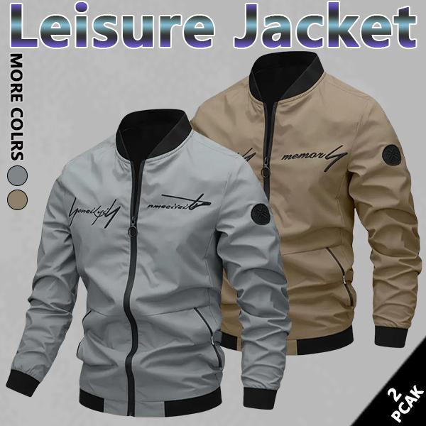 Men's Casual Windproof Jacket Outdoor Mountaineering Camping Polyester Personalized Letter Embroidery Bomber Jacket Beige Gray Qh Long Sleeve Zipper Daily Fashion Wear