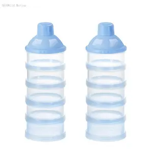 5 Compartments Stackable Formula Container for Travel, Milk Powder Snack Container, BPA FreeAB19Wild Motion