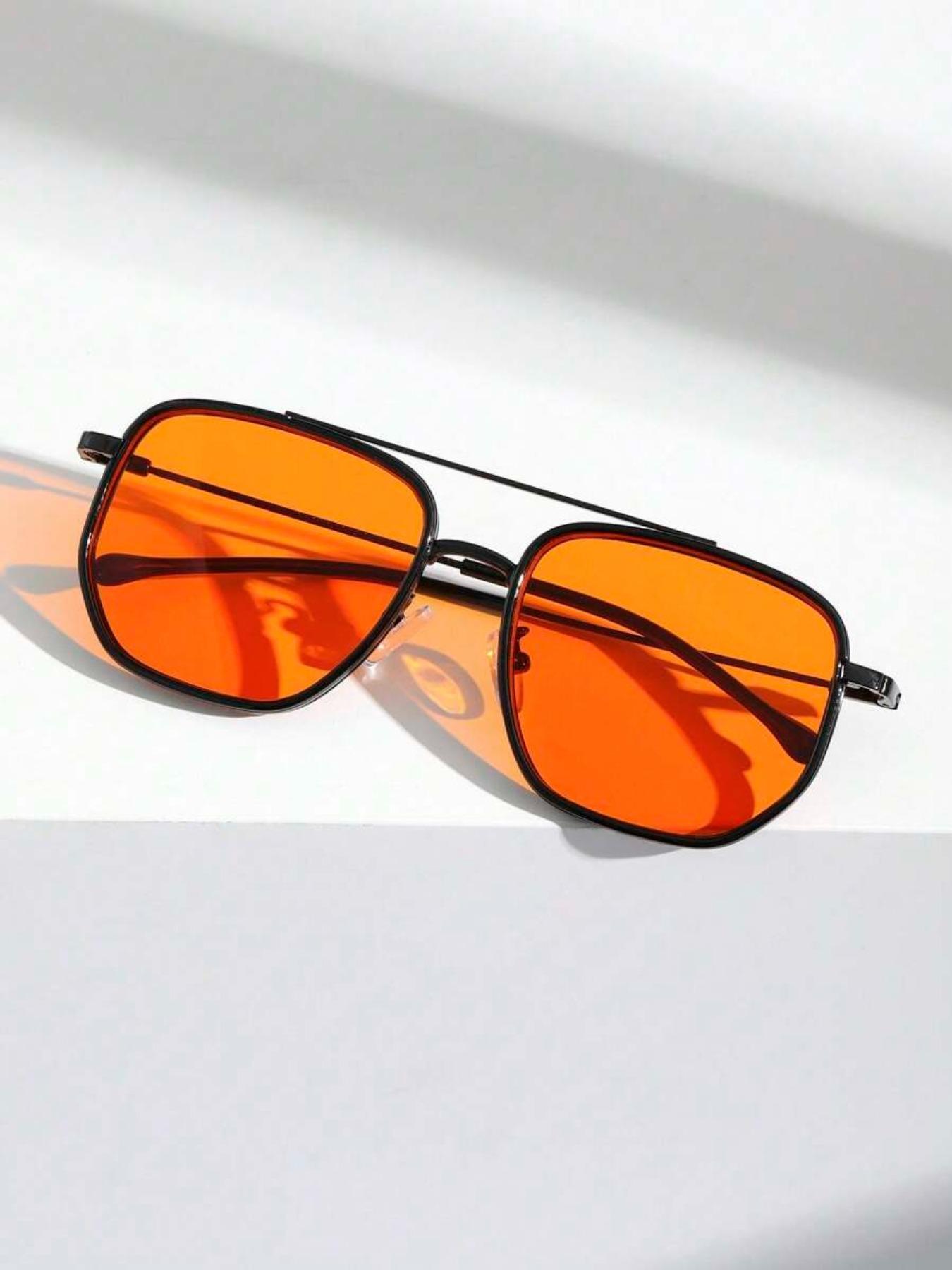 Unisex Metal Frame Sunglasses, Trendy Casual Sunglasses for Everyday Use, Fashion Accessories for Outdoor Activities