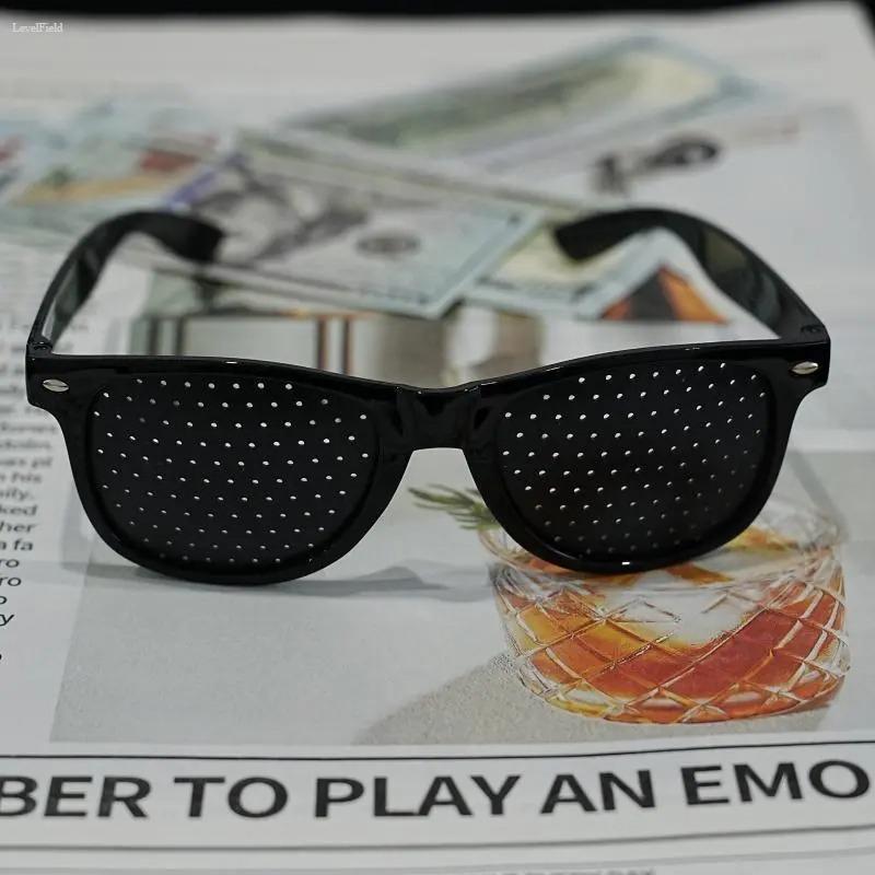 Pinhole Glasses Eye Exercise Vision Training Lightweight Black Frame Reduce Eye Strain Improve Focus for Reading Screen Time Work