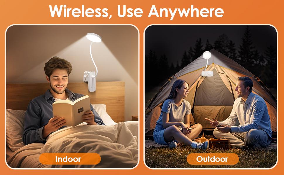 3600mAh Battery Operated Light,5 Brightness+5 Color Clip on Reading Lamp,400LM 36 LED Desk Lamp with Clamp,Rechargeable Lamps Cordless Lamps, Reading Lights for Books in Bed,Table