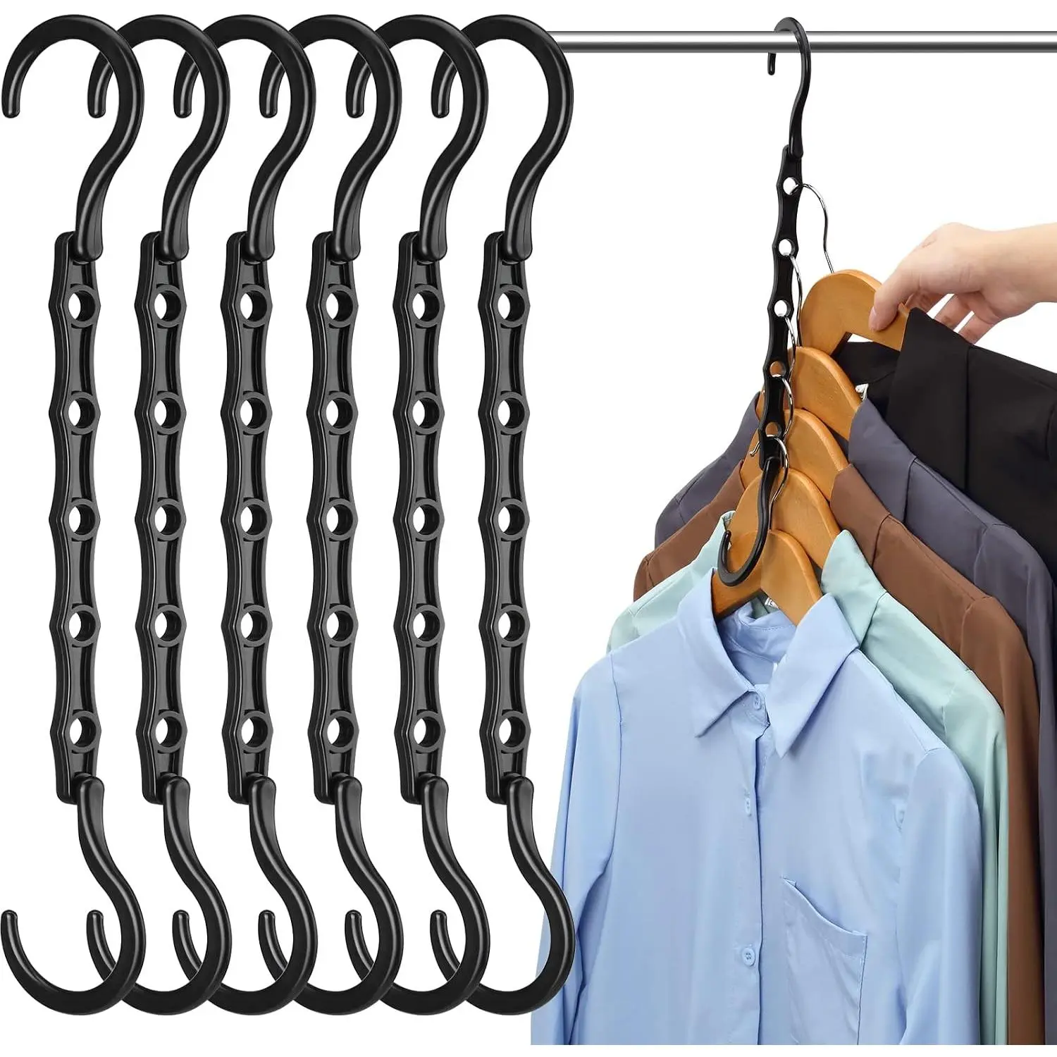 12 Pack Closet Organizers and Storage, Hangers Space Saving for Closet Organization, Clothes Hanger Space Saver for College Dorm Room Essentials, Small Apartment Storage