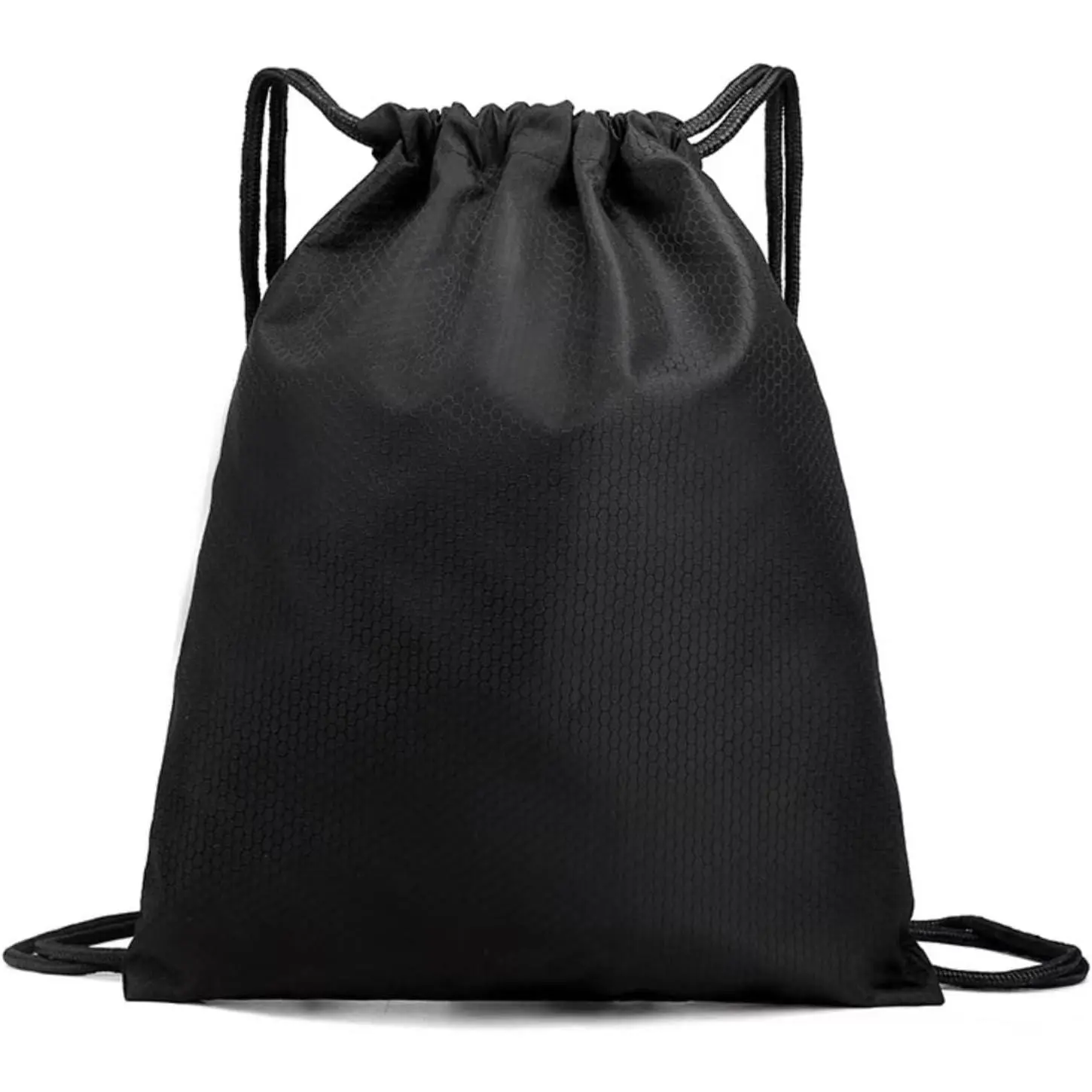 Drawstring Backpacks, Soccer-Texture Oxford Fabric, 16.9" × 13.8",0.19 lb, Gym &  Gear Sacks (1, Black)