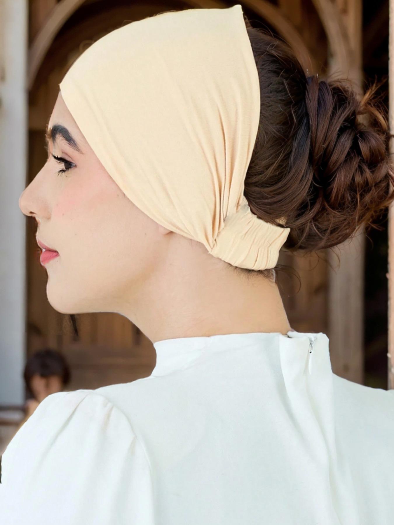 Women's Solid Color Ruched Instant Hijab, Casual Soft Comfortable Instant Hijab for Daily Wear, Modest Hijab, Fashion Accessories for Women & Girls