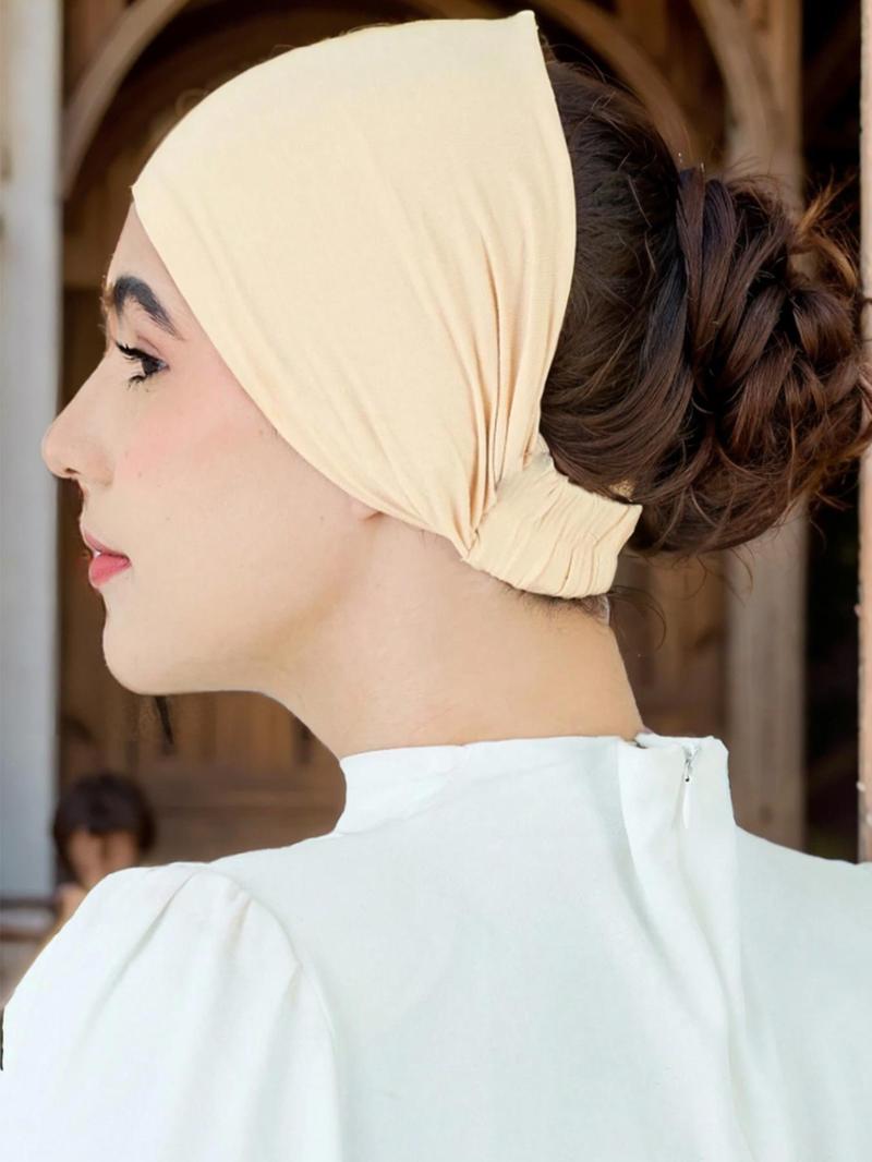 Women's Solid Color Ruched Instant Hijab, Casual Soft Comfortable Instant Hijab for Daily Wear, Modest Hijab, Fashion Accessories for Women & Girls