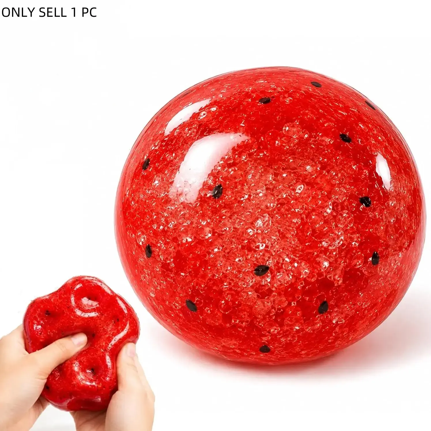 Watermelon Slushy Squishy – Realistic Fruit Stress Ball, Slow-Rebound Soft Texture, Stretchable Sensory Toy for Anxiety Relief, Desk Decor, Decompression Squeeze, Satisfying Squishy