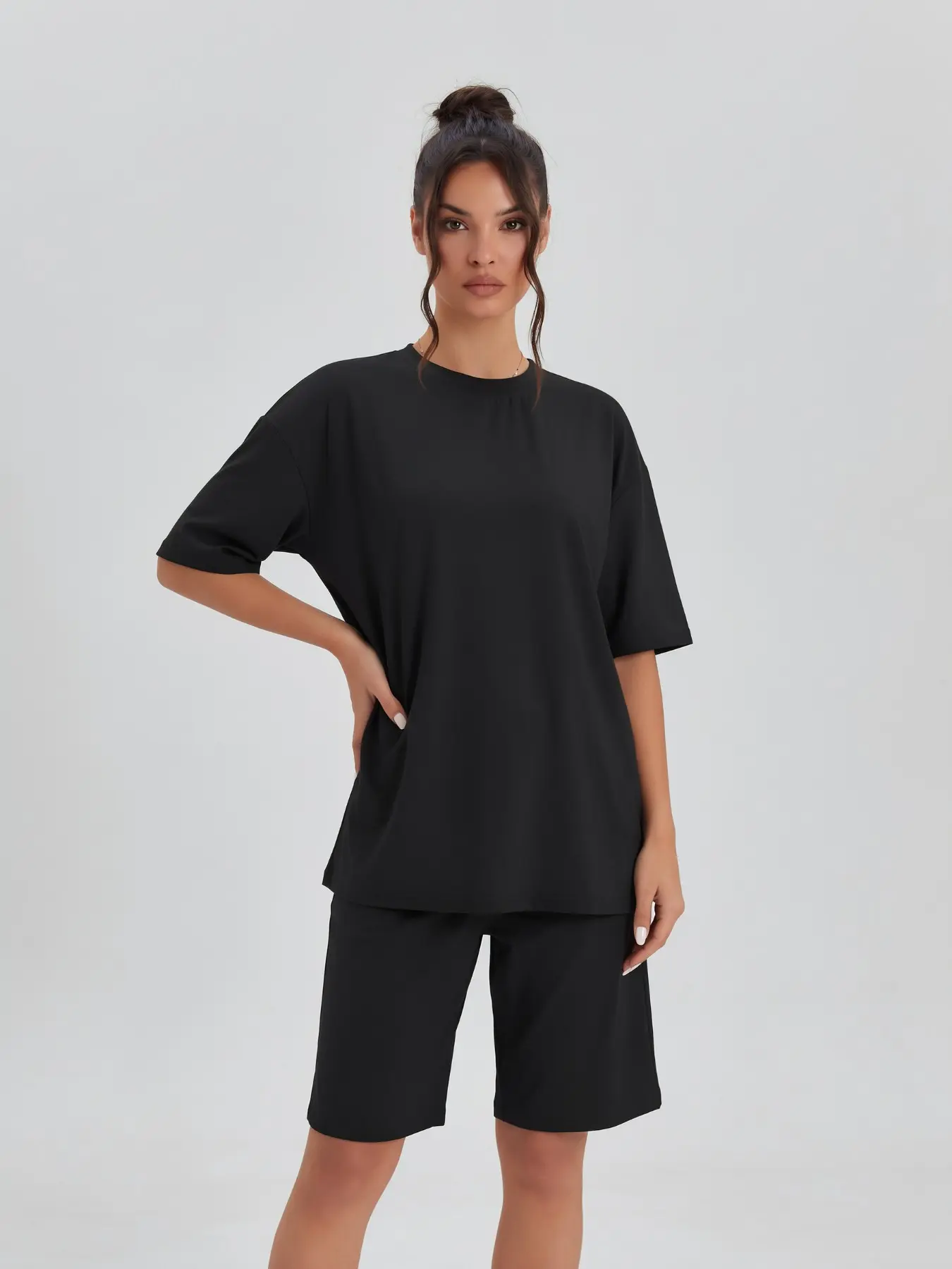 Unisex Lightweight Short Sleeve Top & Shorts Set, Ice-Feel Comfortable Loose Pajama Two-Piece, UV Protection High Elasticity Summer Sleepwear#TikTokMadeMeBuyIt #NightwearSet #Pajamas