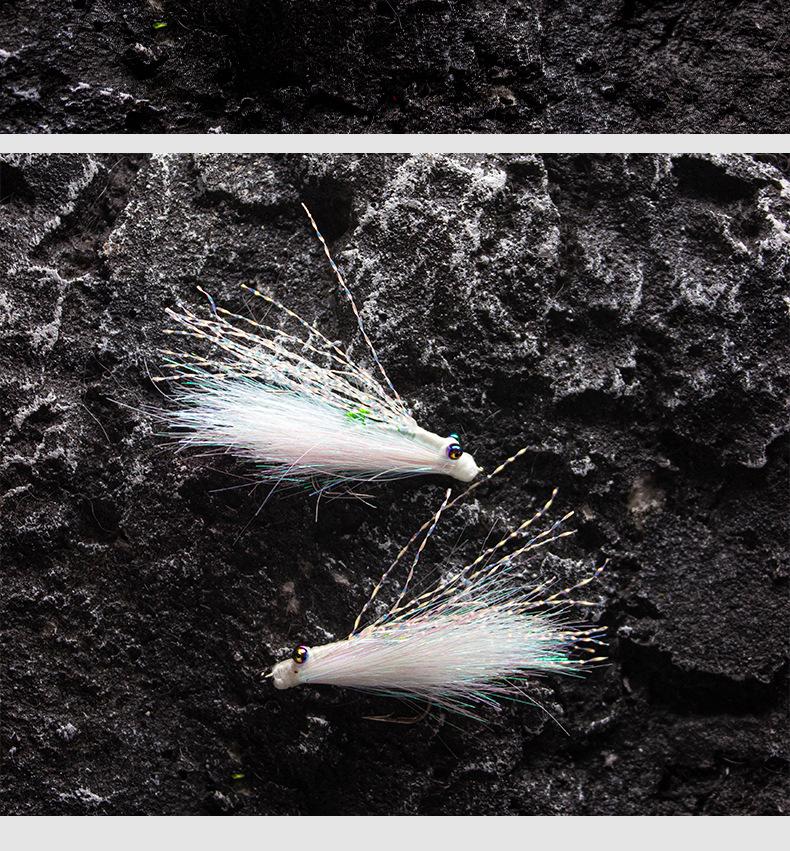 Micro Double Hook Ice Silk Crazy Charlie Fly Lure Casting Aid for Bass Perch Fishing
