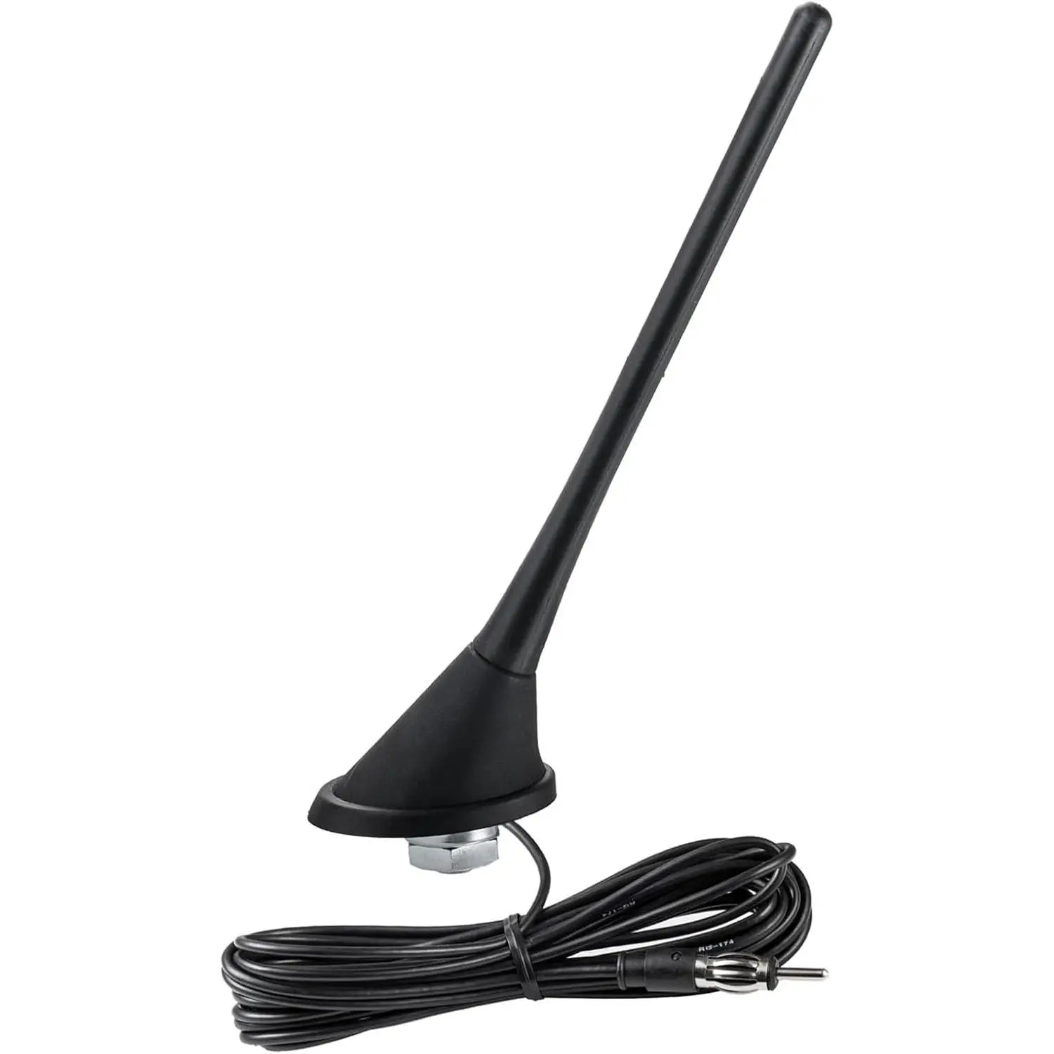 Stereo AM FM Radio Antenna, 9.4"  Roof Mast Long Amplified Signal Whip Soft  Antenna with 16ft  for    Stereo Receiver  Unit AM FM Radio