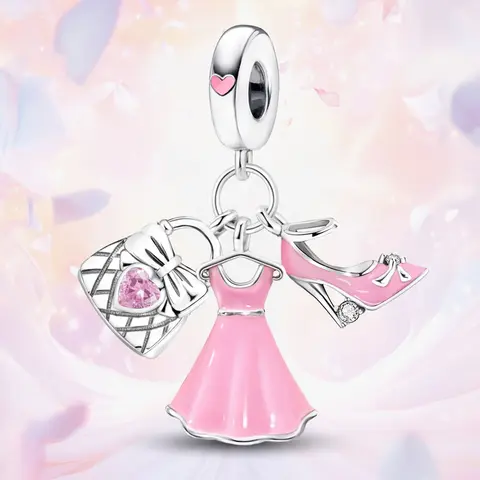 Heart & Bear & Rose Design Charms, Fashionable Jewelry Making Kit for Bracelet & Necklace, Creative Craft Materials for Women & Girls, Charms For Necklaces