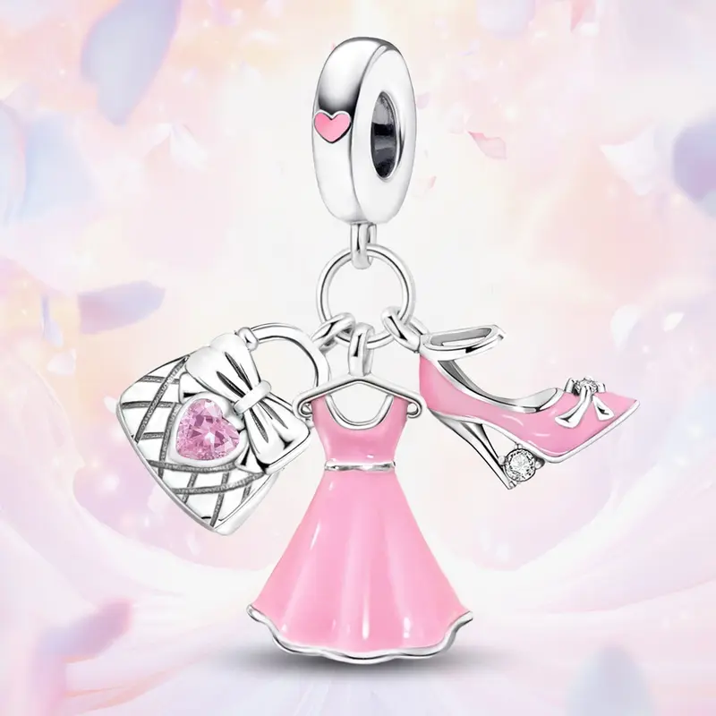 Heart & Bear & Rose Design Charms, Fashionable Jewelry Making Kit for Bracelet & Necklace, Creative Craft Materials for Women & Girls, Charms For Necklaces