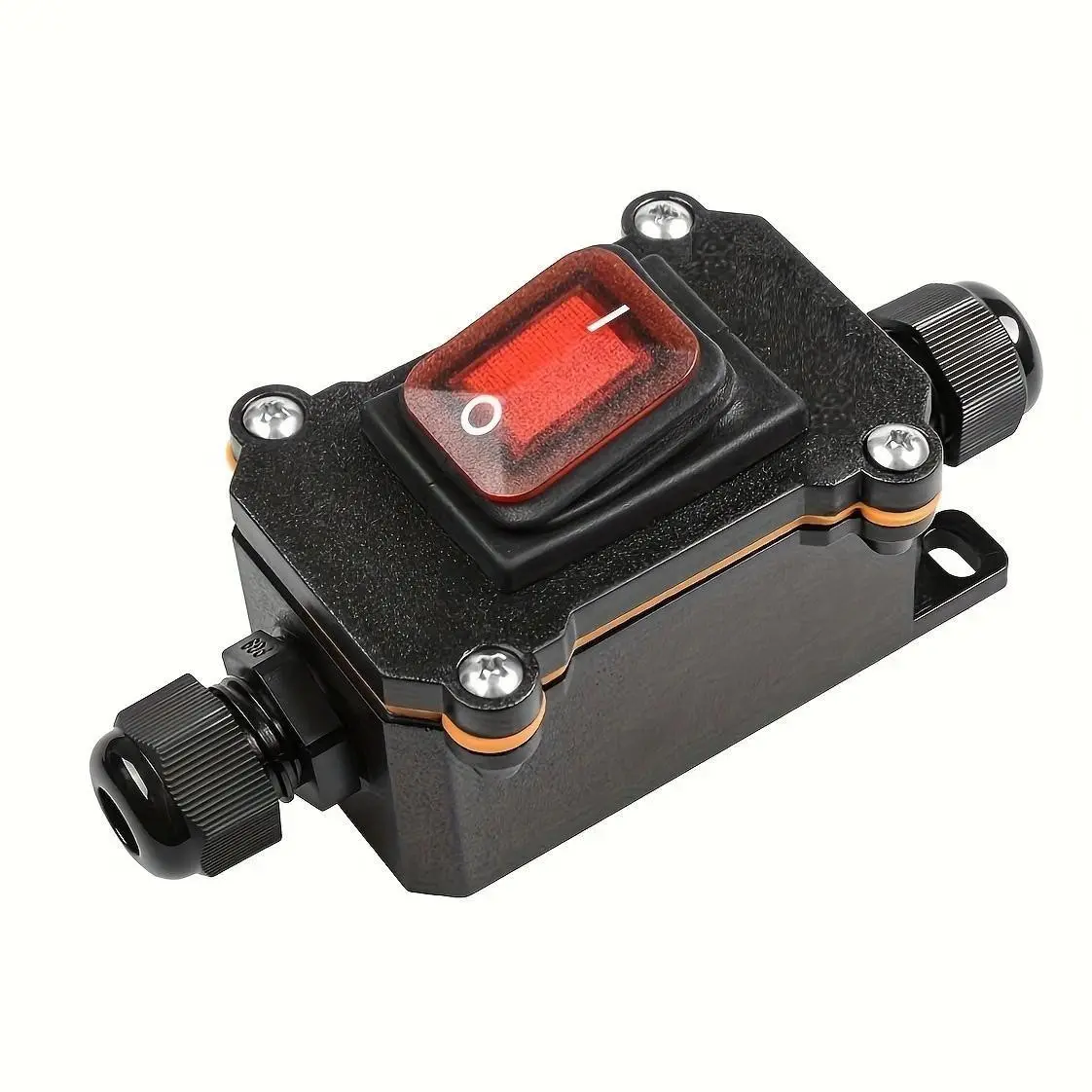 High-Power Waterproof Toggle Switch, Outdoor Junction Box Included, Ideal for Rvs, Boats, Garden Lighting, Heavy-Duty High-Current Switch