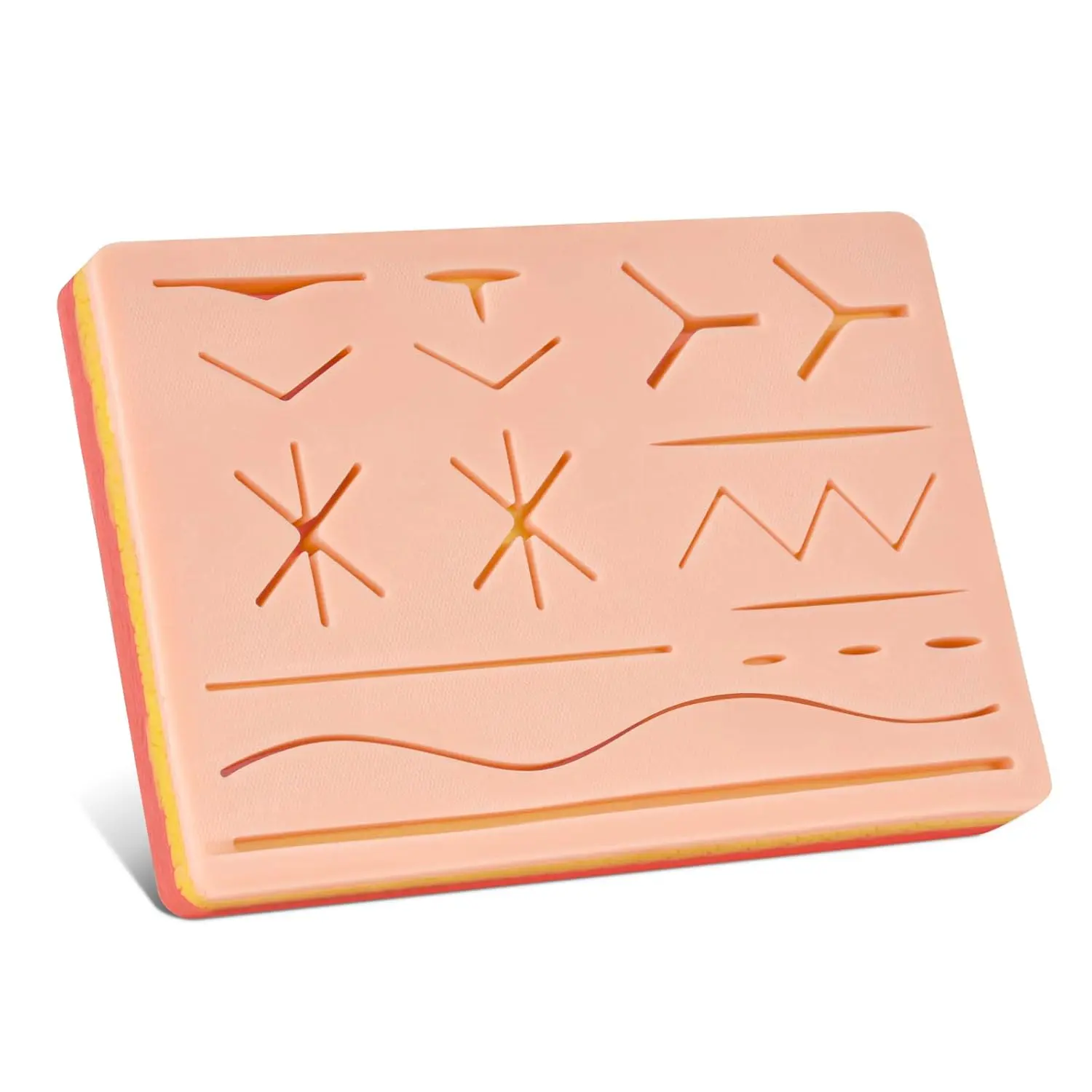 Medarchitect Suture Pad for Medical Student, Upgraded Thicker and Vet Students with Different Depth of Wounds for Suture Practice Pre-Health Suture Training Course
