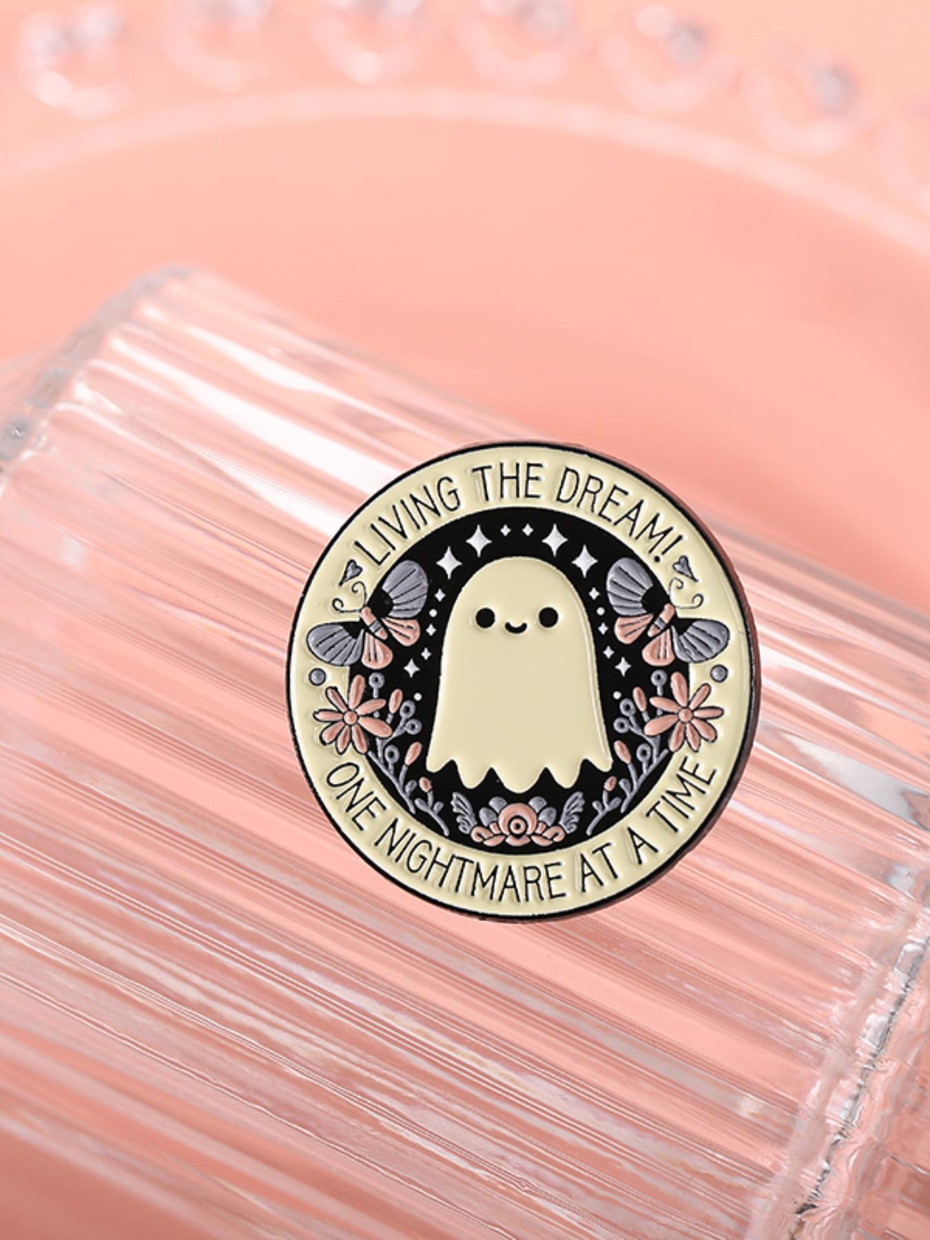 Cute Ghost Design Brooch, Fashion Brooch for Women & Men, Enamel Pin Suitable for Backpacks, Jeans, Scarves, Hats Decoration, Casual Alloy Accessories for Daily Wear, Flower Brooch Pin