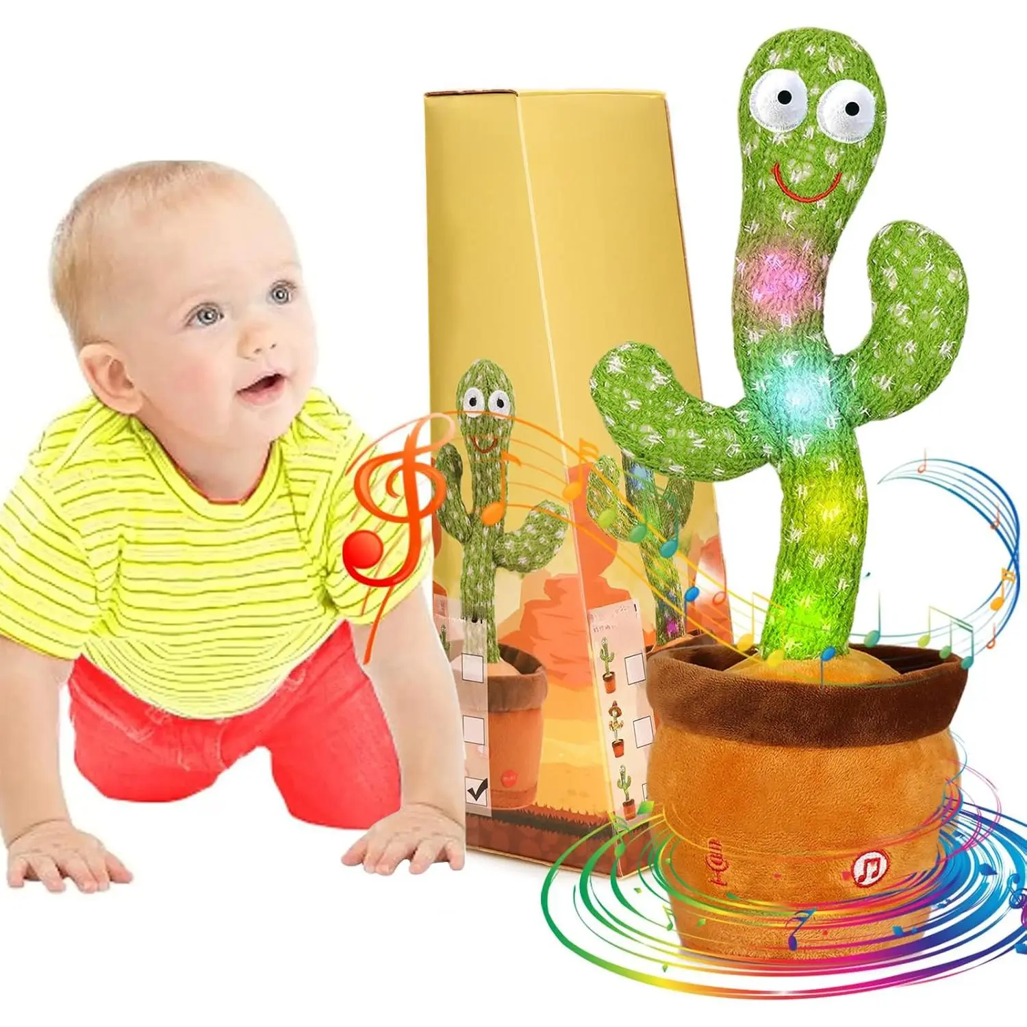 Talking Cactus Toy, Interactive Toys Dancing Cactus Toy Mimicking Repeating What You Say, Toddler Infant Baby Toys Gifts  6 7 8 9 10 Month Old Baby Toys  1 2 3 Year Old Boy Girl New model