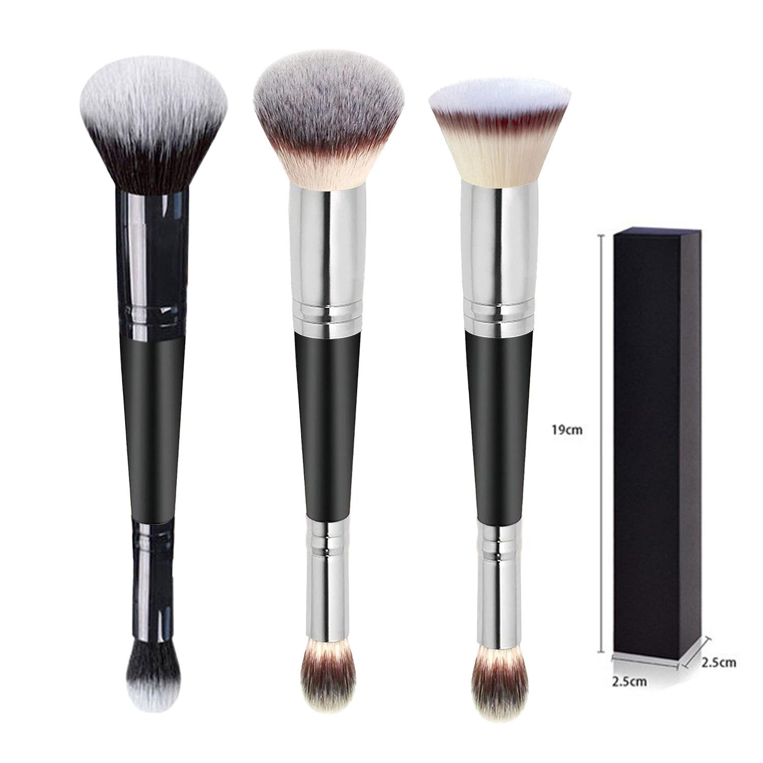 Double-ended foundation brush, concealer brush, soft-bristled makeup brush, loose powder brush, blush brush, beauty tool