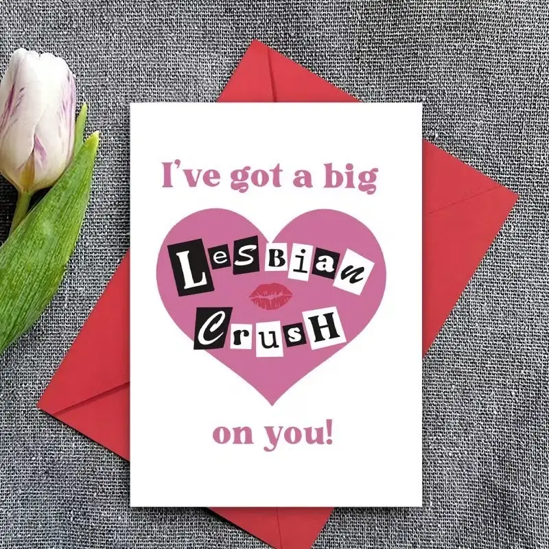 1SET Lesbian Secret Crush Valentine's Day Cards, Romantic Paper Anniversary/Birthday Greeting Cards, Engagement/Wedding Gifts for Women, Special Coming-Out Gifts for Girlfriends, Brides, and Wives—The Perfect Gift for Her, Christmas Gifts