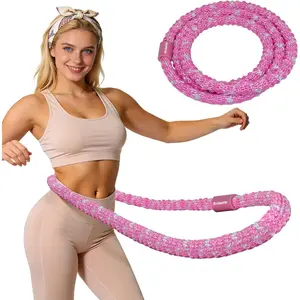 3.3 lbs Weighted Infinity Fitness Hula Hoop for Women Weight Loss, Foldable Portable Exercise Hoop for Home Travel