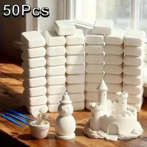 50pcs Pure Modeling Clay Set, Eco-Friendly Non-Toxic Air-Dry, Handmade Craft Kit with Carving Tools, Ideal for DIY Projects