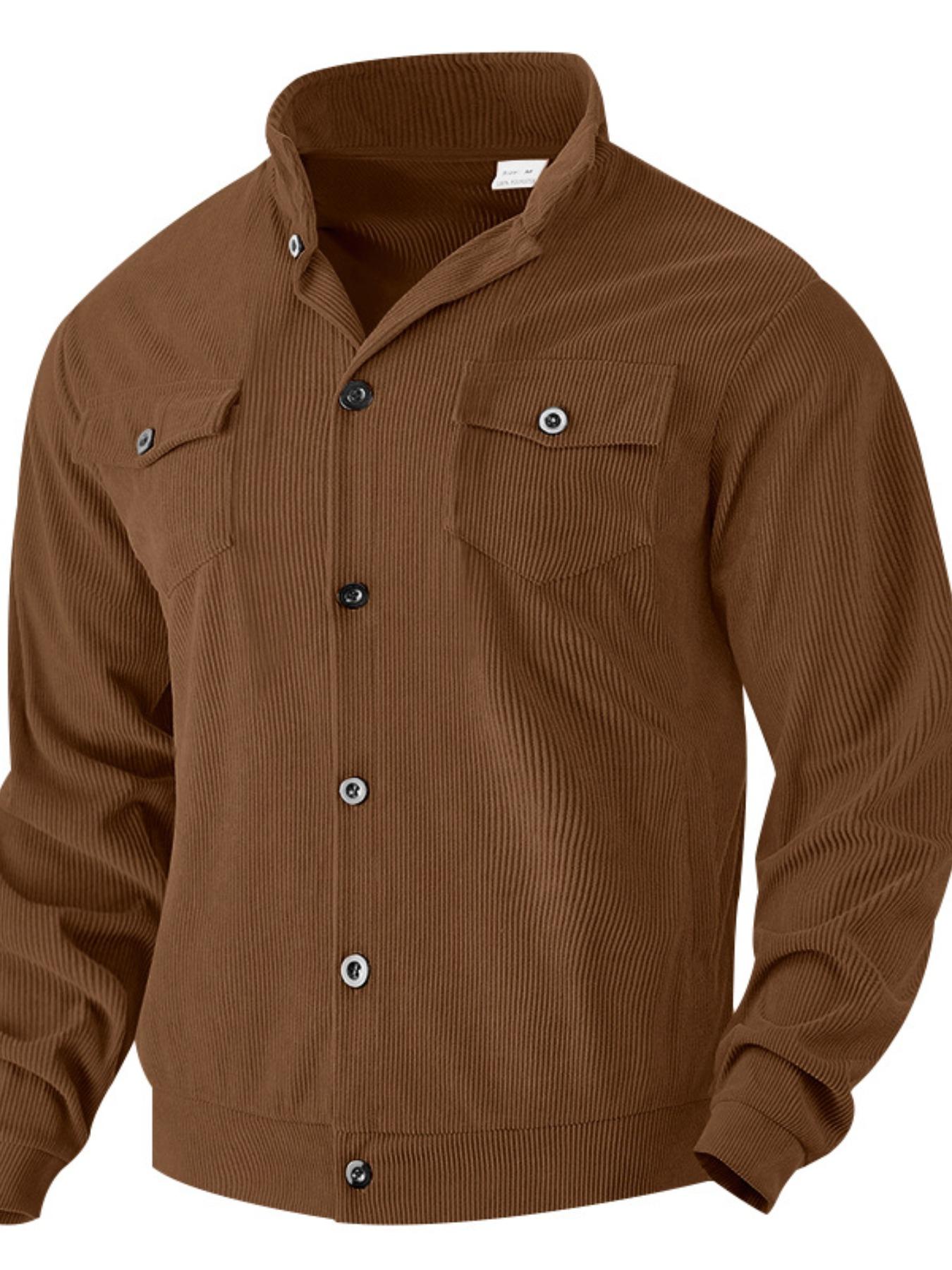 Men's Corduroy Jacket Coat, Spring & Fall Heavyweight Casual Outerwear, Durable Comfortable Design, Perfect for Outdoor Activities