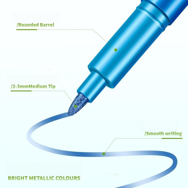 12/24/36 Colors Metallic Paint Markers, Acrylic Paint Pens  for Rock Painting, Ceramic, Wood, Canvas, Plastic, Glass, Stone, Calligraphy, Card Making, DIY Crafts,1mm Nib, Paint Pens Set