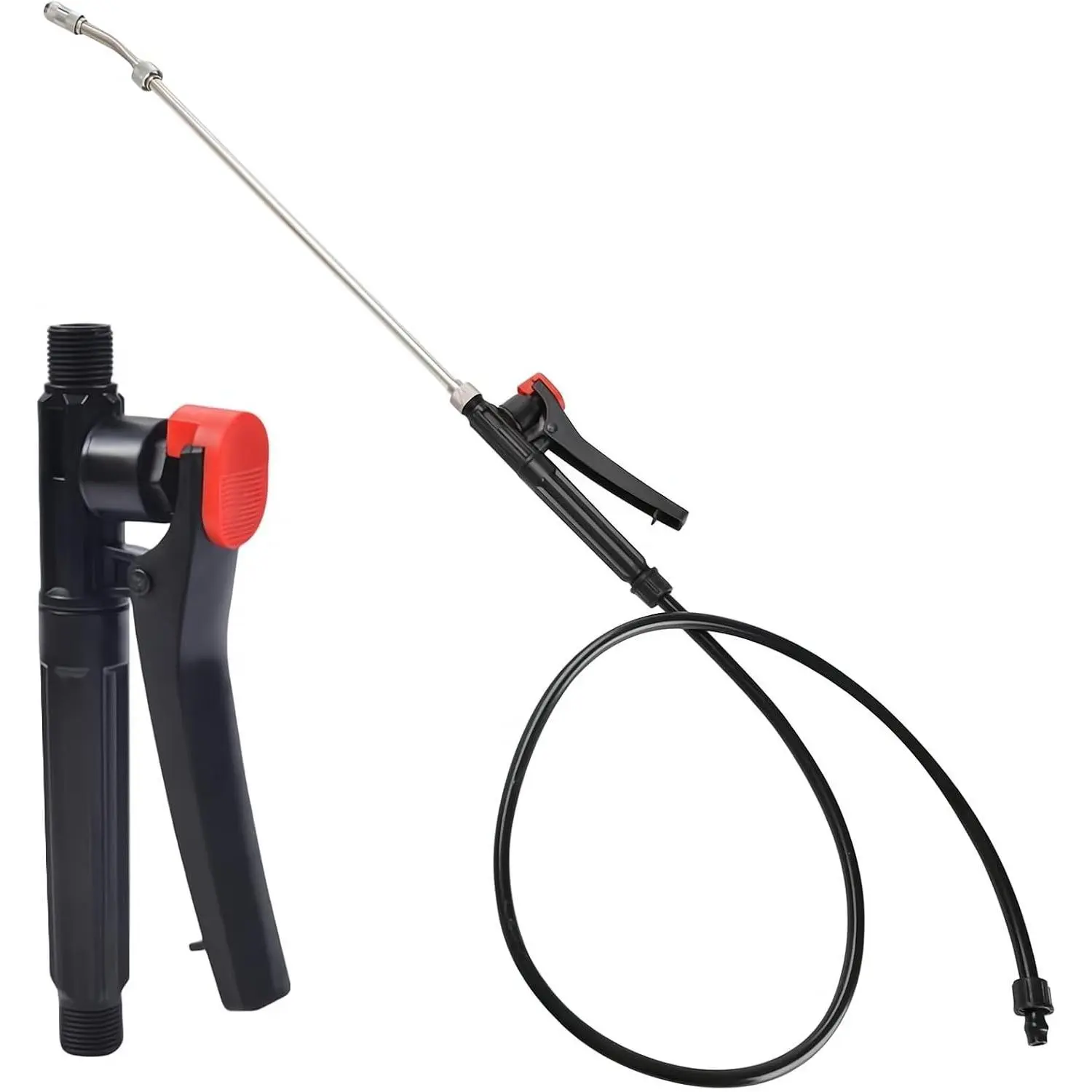 Pump Action Pressure Sprayer Wand, Backpack Sprayer Parts, 29 Inches Stainless Steel Sprayer Wand with Shut Off Valve (Pump Action Pressure Sprayer Wand & Hose)