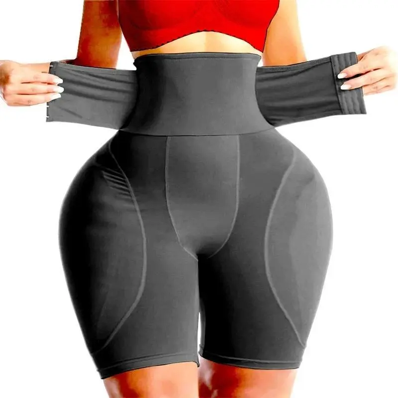 Women's High Waisted Shapewear Briefs, Solid Padded Butt Lifters with Tummy Control & Hip Enhancement, Polyester Body Contouring Underwear, Sizes S-4XL, Plus Size Option, Basic, Multi-Size