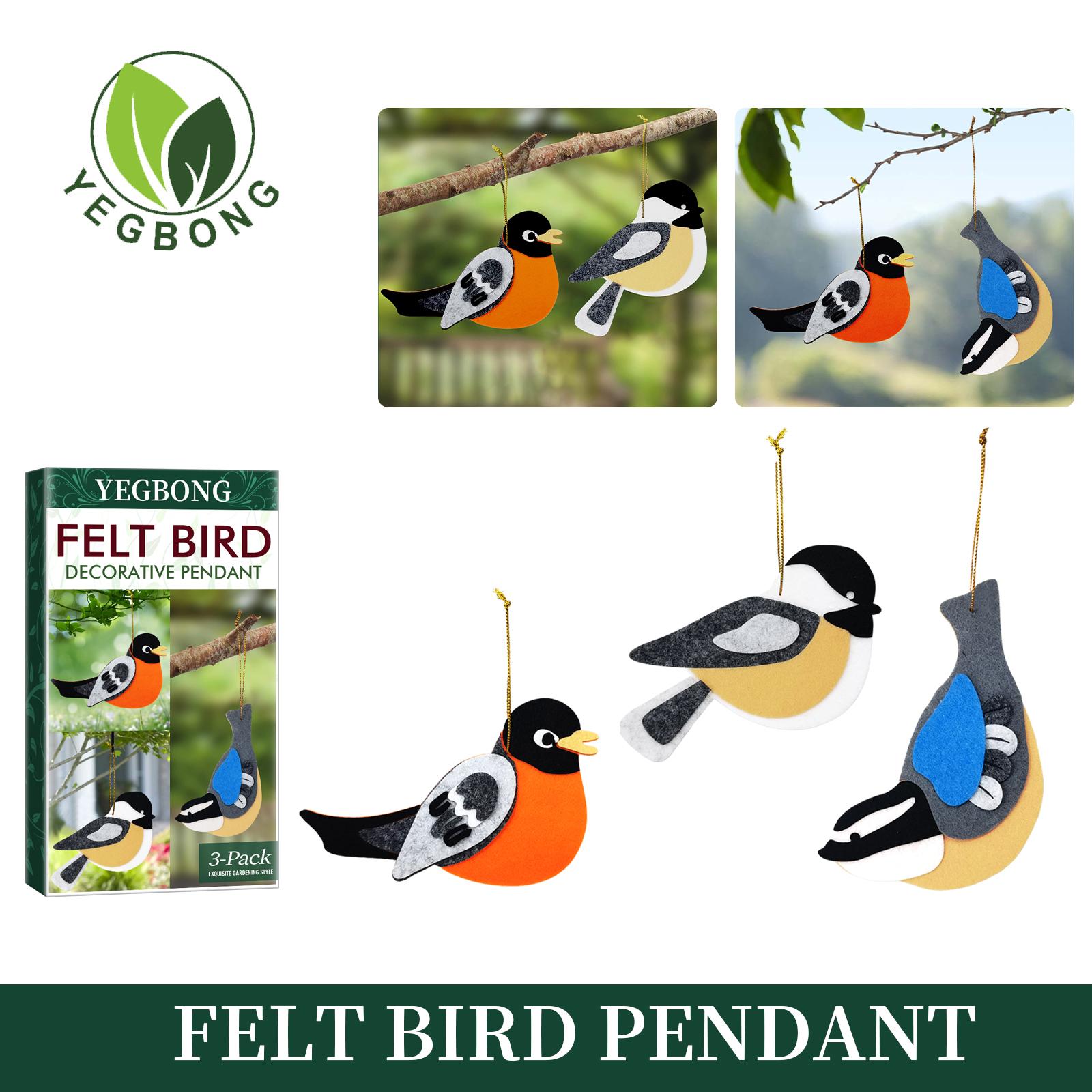 Bird Ornament Garden Branch Decoration Cartoon Felt Fabric Colorful Bird Balcony Window Decoration