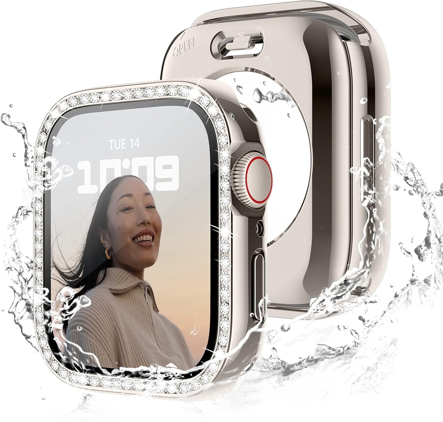 Bling Apple Watch Case with Screen Protector – Diamond Protective Cover, Full Protection for Apple Watch Series 4–10 & SE (40/41mm & 42/44/45/46mm)