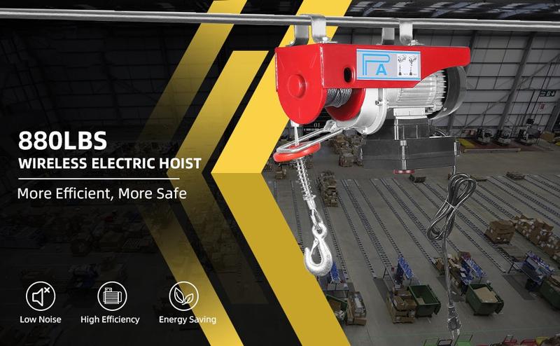 GARVEE 880 Lbs 110V Automatic Lift Electric Cable Hoist, Wireless Remote Control Power System