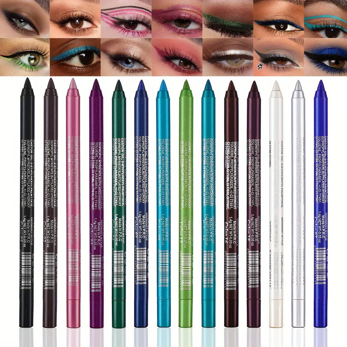 6Pcs Double Ended Multi-Purpose Pearl Shimmer Eyeliner & Eyeshadow Pencil Set - Waterproof, Long-Lasting Stick Makeup for All Skin Types (6 pieces), Six Pieces