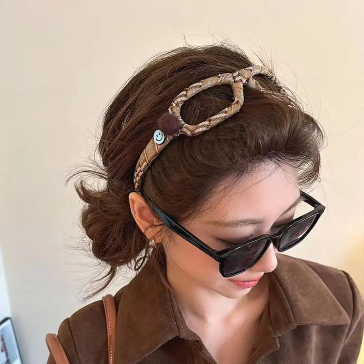 Handmade Eyeglass Frame Headband, Non-Slip High Cranial Top Hair Hoop, Niche Premium Upscale Women’s Fashion Hair Accessory