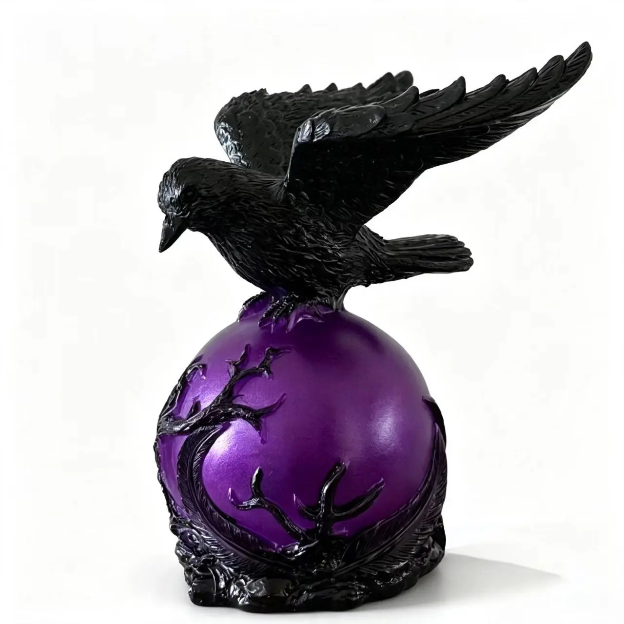 Vintage Gothic Resin Table Lamp, Eagle Raven Design, Adjustable Warm Light, Waterproof Durable, Ideal for Home Decor, Halloween Gift