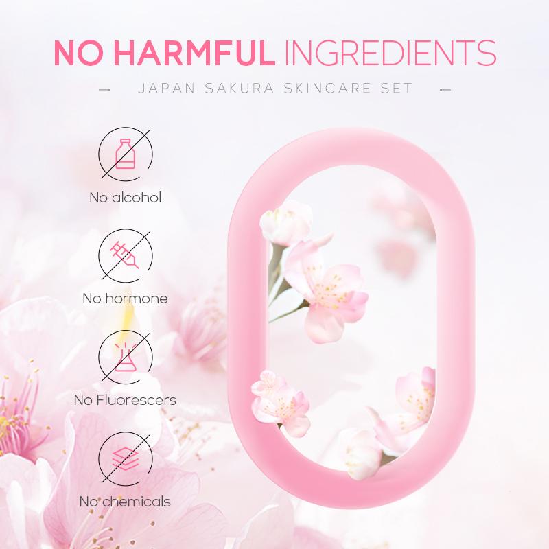Sakura Skincare Set (1 Set), Facial Cleanser & Cream & Eye Cream & Serum & Lip Mask & More, Beauty & Personal Care Product, Birthday Gift, Valentine's Day Gift, Pink, Care Kit