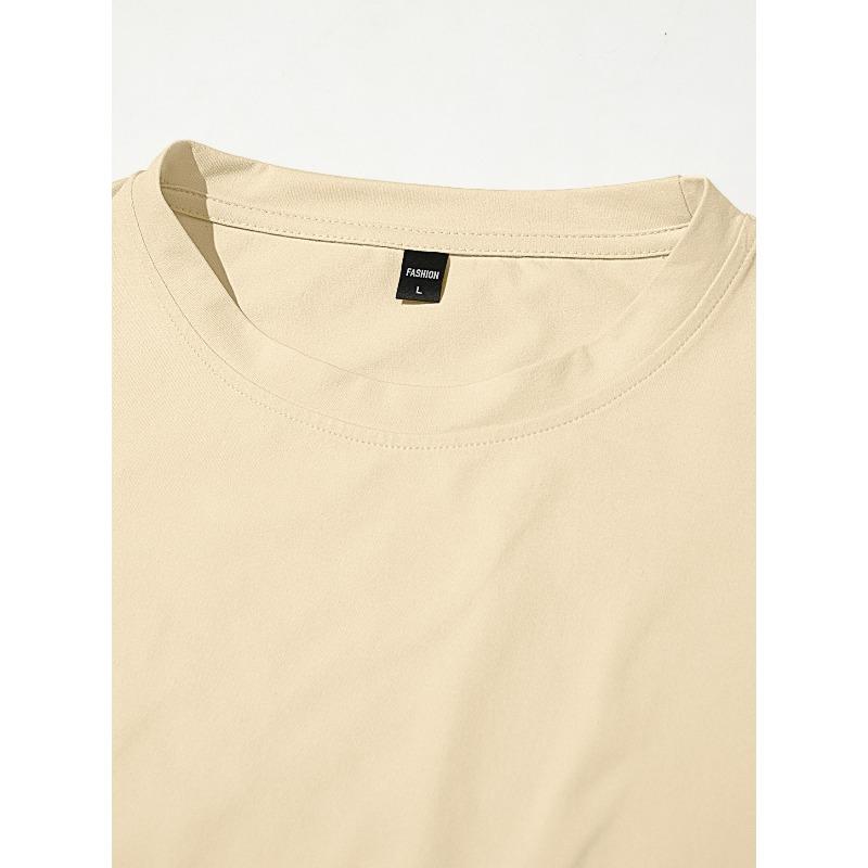 Summer Men's Simple Solid Color Fashion Leisure Sports Fit Inside Wholesale Short-sleeved T-shirt Men