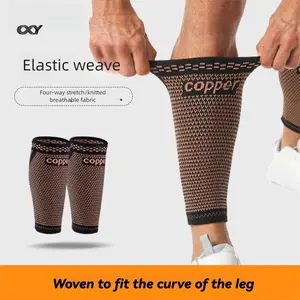 2PCS Copper Fiber Calf Compression Sleeves | Sports Leg Warmers for Running, Basketball & Cycling, Muscle Support