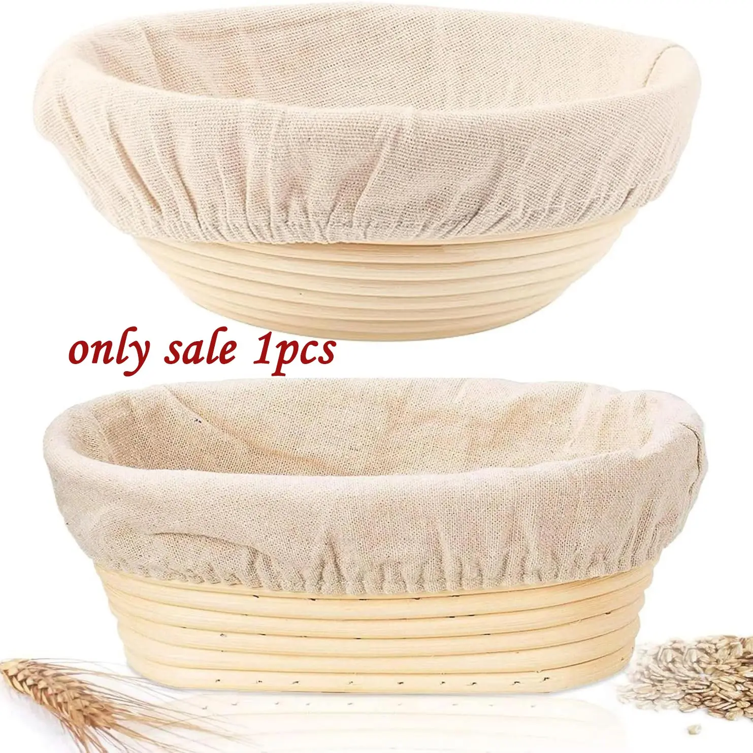 Baking Bread Fermentation Basket Set, Bakeware, Baking Supplies, Sourdough Proofing Basket, 9in Round & 10in Oval Woven European Style, Ideal for Beginners Baking Tools