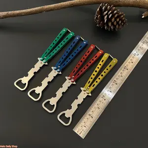 2026 Hot Sale Butterfly Bottle Opener Practice Knife Unbladed Training Knife Multifunctional Folding Bottle Opener Shake Knife Practice Tool