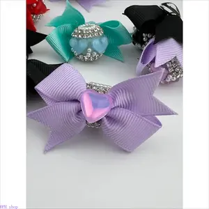 4 Pack 16mm Heart Bow Rhinestone Bubblegum Beads Unique Glam Sparkle Bling Beads For DIY Pens Keychain Jewelry Craft Making