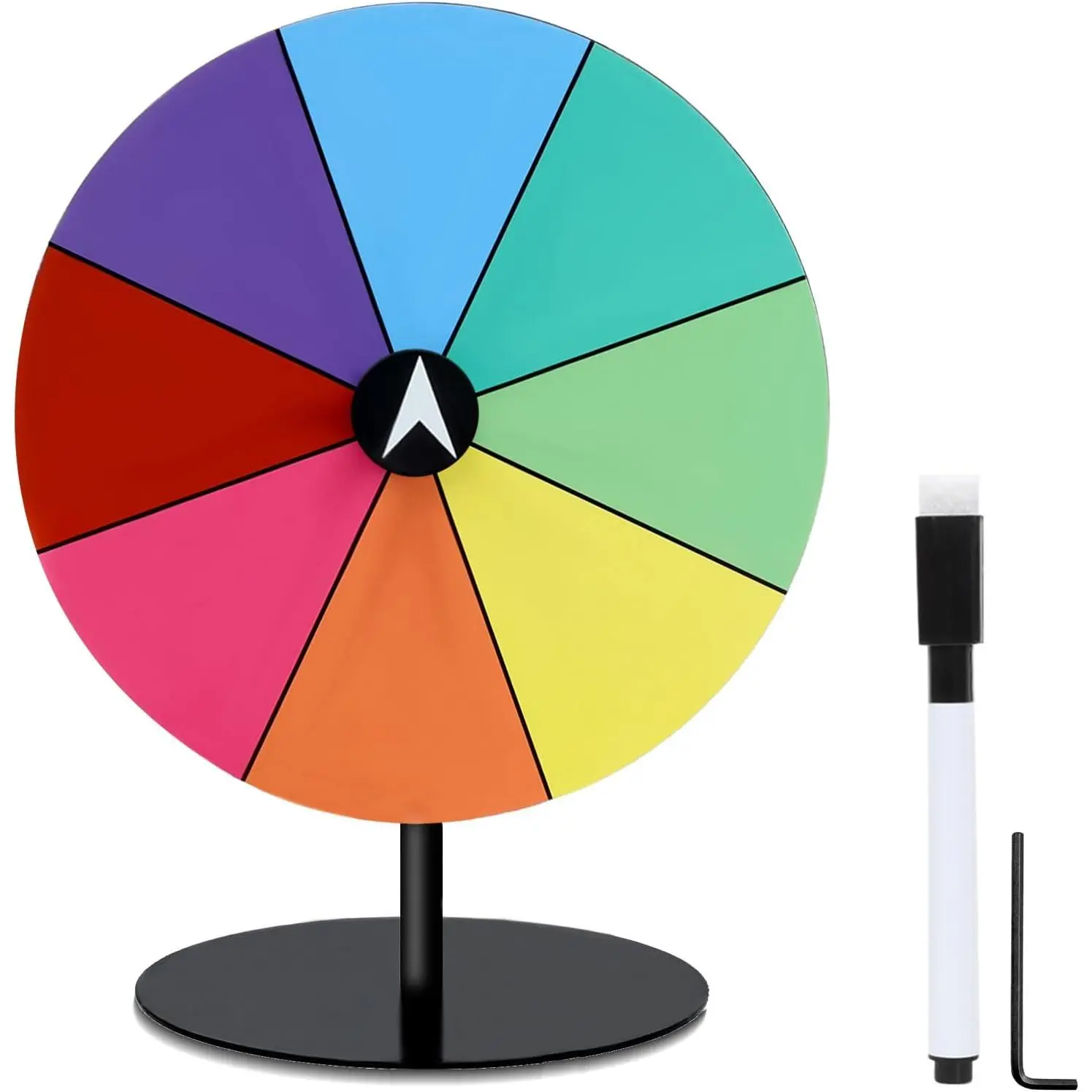 Prize Wheel Dry Erase 8 Inch Spinning Wheel for Prizes All Metal Tabletop Roulette Wheel of Fortune for Party Birthday Wedding Housewarming Christmas New Year Graduation and Carnival Games