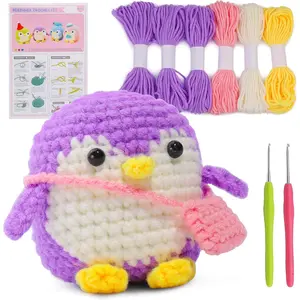 Crochet Kit for Beginners, Beginner  Kit, Cute Starter with Video Tutorial, Hooks, Colored Yarns,  Marker Complete Set to Make