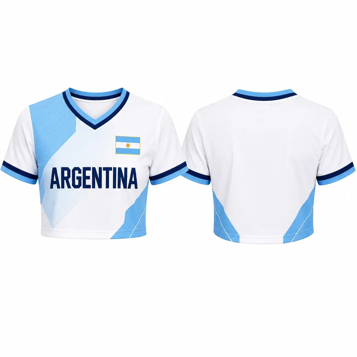2026 Football Short-Sleeve Shirt--Women's Fan Apparel, National Flag Theme, Football Gift