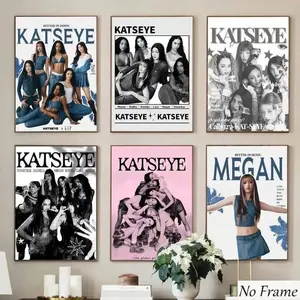 K-Pop Katseye Poster Wall Art Decor, Modern Waterproof Canvas Painting, Ideal for Living Room, Bedroom, Gift, Home Decoration