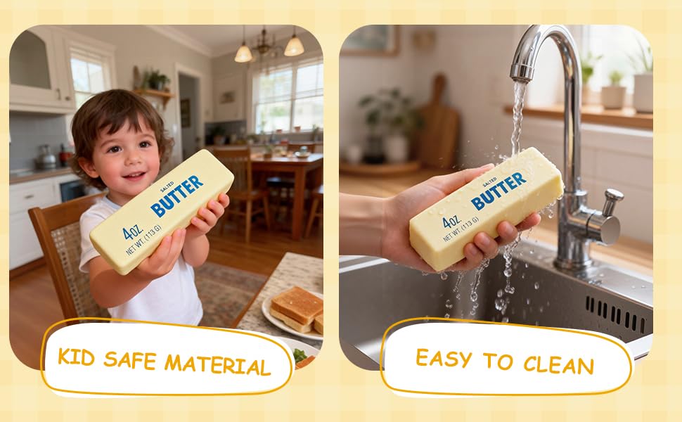 BINOK New Squeeze Ball Realistic Butter Stick Soft Squeeze Toys, Upgrade Stress Relief Fidget Toys Wet Slow Rebound Stress Relief Toy,Slow Rebound Cute Butter Squeeze Stress Balls (Beige+Beige) BINOK New Squeeze Ball Realistic Butter Stick Soft Squeeze Toys, Upgrade Stress Relief Fidget Toys Wet Slow Rebound Stress Relief Toy,Slow Rebound Cute Butter Squeeze Stress Balls (Beige+Beige)