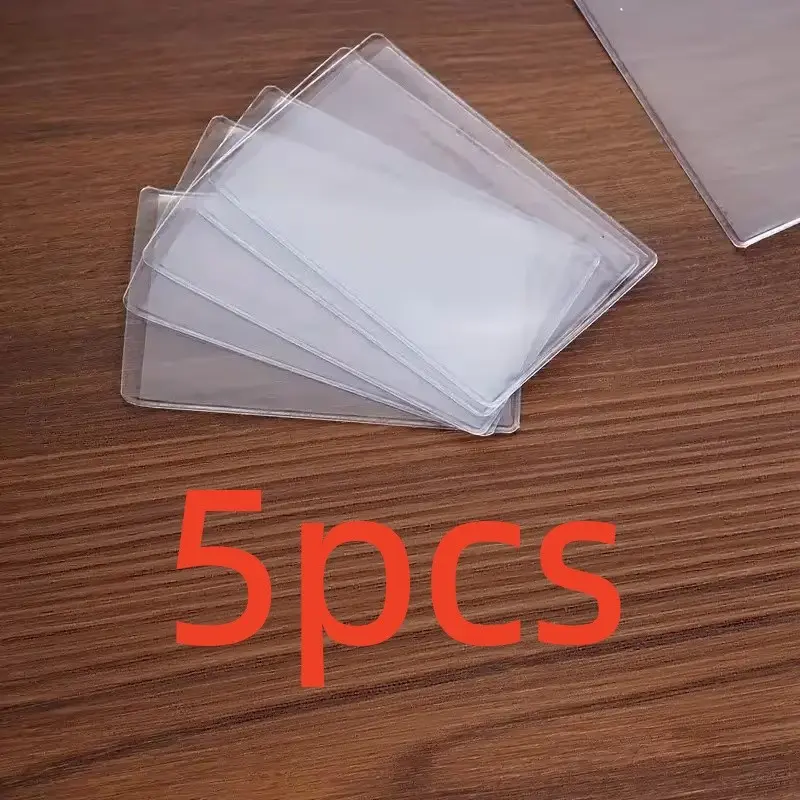 5pcs Transparent PVC Card Holder, Waterproof Magnetic Protection, Suitable for All Cards, Business Card Case, Membership Card Protector