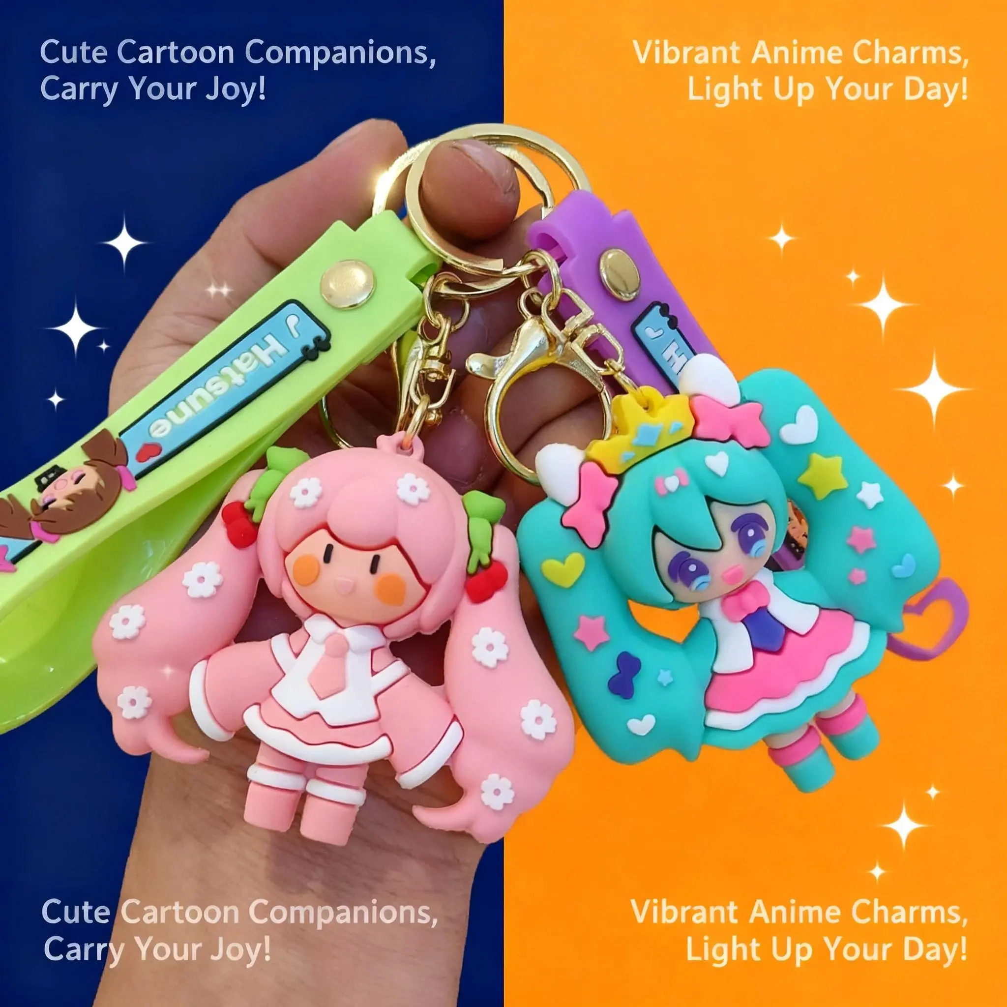 2026 new hot item Cartoon Hatsune Miku Figure Keychain Pendant Car Key Ring Backpack Gift Anime Vocaloid Accessories for Student Wholesale Cute