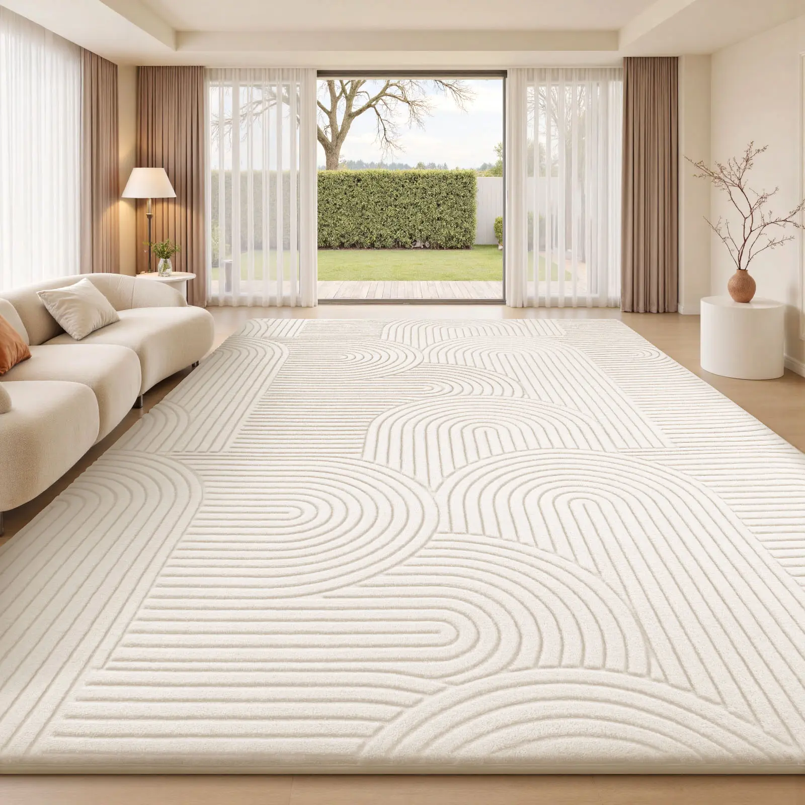 FAMVAL Big-Size Thick Unisex Area Rug - Fluffy Soft Durable Wrinkle-Resistant Anti-Shrink Carpet with Non-Slip Backing, Machine Washable for Living Room, Kid Room